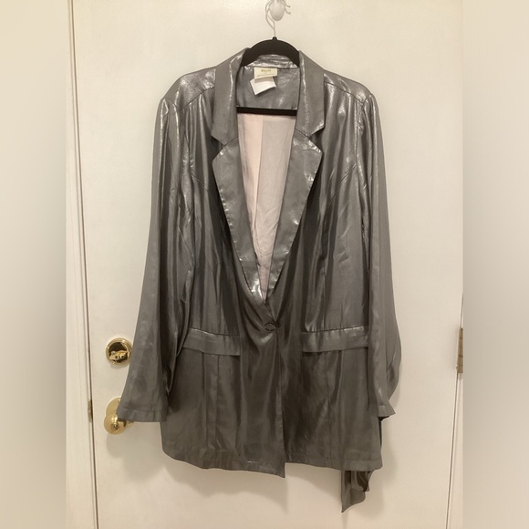 Anthropologie Mauve Zada Metallic Blazer. Size 2X - Picture 5 of 11